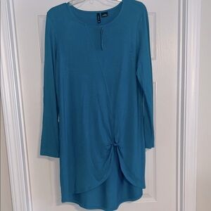New Directions Teal Long Sleeve Tunic Top